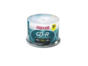 MAX648250 Branded CD Recordable Media, CD-R, 48x, 700 MB, 50 Pack Spindle for Most CD Recorders 40X Speed Certified Recording Silver
