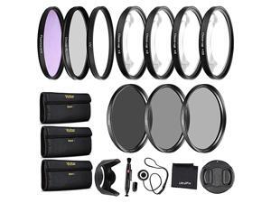 Precision 10PC Filter Kit Accessory Bundle Includes UV CPL FLD ND2 ND4 ND8 and 4 Macro Closeup Filters Lens Hood Cap Cases and More Precision 10PC Filter Kit Accessory Bundle Includes UV CPL FLD ND2 ND4 ND8 and 4 Macro Closeup Filters Lens Hood Cap Cases and More