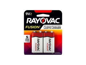 Fusion 9V Batteries, Premium Alkaline Red/Silver, 2 Count