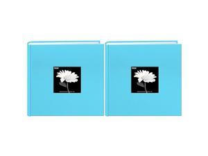 Frame Cover Photo Album 200 Pockets Hold 4x6 Photos Turquoise Blue 2Pack