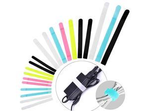 Pack of 50 Reusable Cord Organizer Keeper Holder Fastening Cable Ties Straps for Earbud Headphones Phones Wire Wrap Management Assorted 3 Size and 5 Color