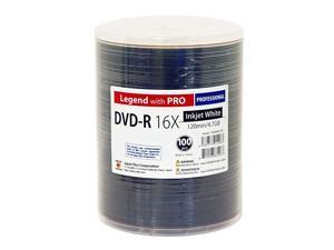 Pack Professional DVDR Legend with Pro Taiyo Yuden TY Technology 16X 47GB 120Min MID TYG03 White Inkjet Hub Printable Blank Recordable Disc