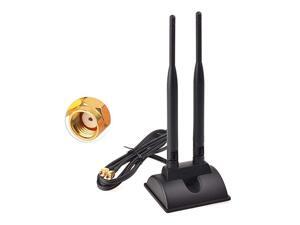 Dual WiFi Antenna with RPSMA Male Connector 24GHz 5GHz Dual Band Antenna Magnetic Base for PCIE WiFi Network Card USB WiFi Adapter Wireless Router Mobile Hotspot Dual WiFi Antenna with RPSMA Male Connector 24GHz 5GHz Dual Band Antenna Magnetic Base for PCIE WiFi Network Card USB WiFi Adapter Wireless Router Mobile Hotspot