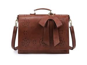 Womens Briefcase Vegan Leather 156 inch Laptop Bag for School Shoulder Computer Satchel Bag with Detachable Bow Coffee Womens Briefcase Vegan Leather 156 inch Laptop Bag for School Shoulder Computer Satchel Bag with Detachable Bow Coffee