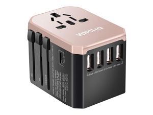 Universal Travel Power Adapter All in One Worldwide Wall Charger AC Plug Adaptor with 56A Smart Power and 30A TypeC for USA EU UK AUS Rose Gold Universal Travel Power Adapter All in One Worldwide Wall Charger AC Plug Adaptor with 56A Smart Power and 30A TypeC for USA EU UK AUS Rose Gold