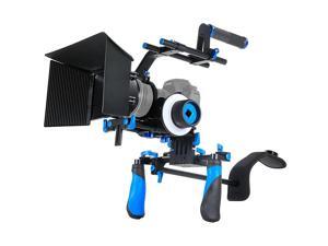 DSLR Rig Movie Kit Shoulder Mount Rig + Follow Focus + Matte Box + Adjust Platform+ C Shape Support Cage +Top Handle for All DSLR Cameras and Video Camcorders DSLR Rig Movie Kit Shoulder Mount Rig + Follow Focus + Matte Box + Adjust Platform+ C Shape Support Cage +Top Handle for All DSLR Cameras and Video Camcorders