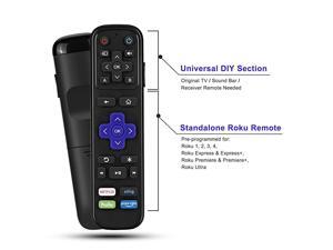 IR Remote Replacement for Roku Streaming Player with 13 Extra Learning Buttons to Control TV Soundbar Receiver All in One for Roku 1 2 3 4 Premier+ Express+ UltraNOT for Roku Stick IR Remote Replacement for Roku Streaming Player with 13 Extra Learning Buttons to Control TV Soundbar Receiver All in One for Roku 1 2 3 4 Premier+ Express+ UltraNOT for Roku Stick