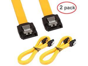 2Pack 32in Long SATA Cable 6gb Straight with Locking LatchYellow 2Pack 32in Long SATA Cable 6gb Straight with Locking LatchYellow