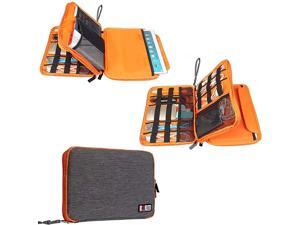 Travel Cable Organizer Universal Electronic Accessories Bag Gear Storage for Cord USB Flash Drive Earphone and More Perfect Size for iPad Large Grey and Orange Travel Cable Organizer Universal Electronic Accessories Bag Gear Storage for Cord USB Flash Drive Earphone and More Perfect Size for iPad Large Grey and Orange