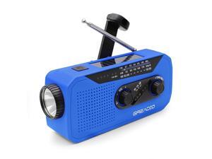 Weather AMFM NOAA Solar Crank Radio with Bright Flashlight 2000mAh Power Bank Headphone Jack for Hazard Weather and Outdoor Activitives Blue Weather AMFM NOAA Solar Crank Radio with Bright Flashlight 2000mAh Power Bank Headphone Jack for Hazard Weather and Outdoor Activitives Blue