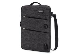 14 Inch Waterproof Laptop Sleeve Canvas with USB Charging Port Headphone Hole for 14 Laptops Apple Acer Chromebook 14 HP Pavilion 14 Stream 14 Lenovo Dell MSI Black