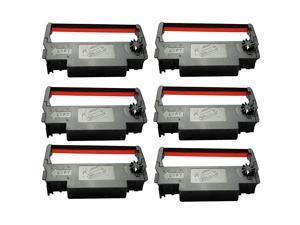 30 34 38 Ink Ribbon Cartridge Black and Red Compatible Epson TM 200 TMU 220 TMU230 Printers 6 Pack