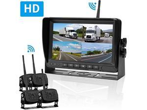 FHD 1080P Digital Wireless 4 Backup Camera Kit 7'' DVR Monitor Split Screen Highway Observation System for Trailers,RVs,Trucks, 5th Wheels FHD 1080P Digital Wireless 4 Backup Camera Kit 7'' DVR Monitor Split Screen Highway Observation System for Trailers,RVs,Trucks, 5th Wheels