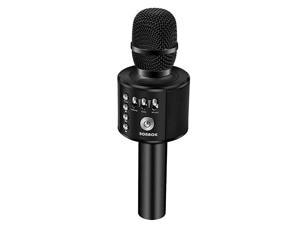 Wireless Bluetooth Karaoke Microphone,3-in-1 Portable Handheld Karaoke Mic Speaker Machine Birthday Home Party for PC or All Smartphone (Q37 Black)