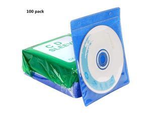 CD/DVD/BluRay Sleeves,Double-Sided Refill Plastic Sleeve for CD and DVD Storage Binders,100 Pack (Blue) CD/DVD/BluRay Sleeves,Double-Sided Refill Plastic Sleeve for CD and DVD Storage Binders,100 Pack (Blue)