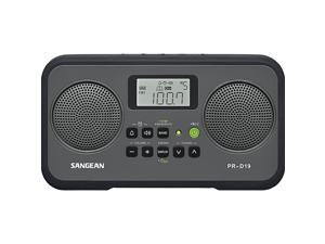 PRD19BK FM StereoAM Digital Tuning Portable Radio with Protective Bumper GrayBlack