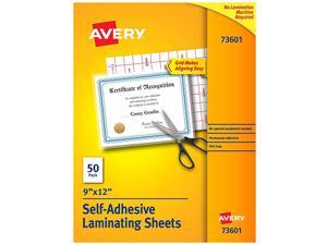 Clear Laminating Sheets, 9" x 12", Permanent Self-Adhesive, 50 Sheets (73601)