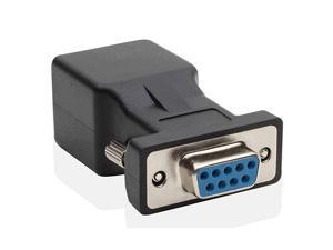 DB9 RS232 Female to RJ45 Female Adapter COM Port to LAN Ethernet Port Converter DB9 RS232 Female to RJ45 Female Adapter COM Port to LAN Ethernet Port Converter