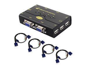 Port VGA KVM Switch with USB Hub and Audio Mic Support Wireless Keyboard Mouse Connection and Push Button Switching Function Port VGA KVM Switch with USB Hub and Audio Mic Support Wireless Keyboard Mouse Connection and Push Button Switching Function