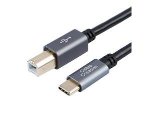 C to B 15ft CableCreation Type C to 20 Type B Printer amp Scanner Long Cable Compatible for MacBook Pro HP Canon Brother Printers etc 45MBlack PVC with Aluminum Shell