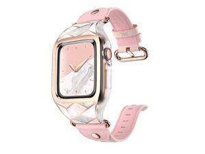 Cosmo Designed for Apple Watch Band Series 6SE54 40mm Stylish Sporty Protective Bumper Case with Adjustable Strap Bands for Apple Watch 40mm Marble
