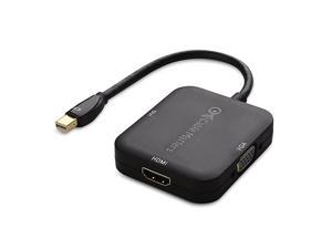 Mini DisplayPort to HDMI Adapter with VGA and DVI 3in1 Adapter in Black Thunderbolt and Thunderbolt 2 Port Compatible Supporting 4K Resolution via HDMI