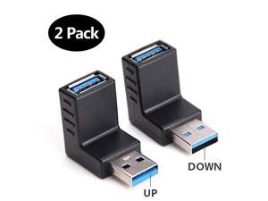 USB 3.0 Adapter 90 Degree Male to Female Combo Vertical Up and Down Angle Coupler Connector by