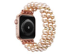 Pearl Bracelet Compatible for Apple Watch Band 40mm38mm Women Girl Cute Handmade Fashion Elastic Stretch Beaded Strap Compatible for iWatch 38mm 40mm 4321 Champagne 38mm40mm Pearl Bracelet Compatible for Apple Watch Band 40mm38mm Women Girl Cute Handmade Fashion Elastic Stretch Beaded Strap Compatible for iWatch 38mm 40mm 4321 Champagne 38mm40mm