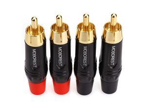 RCA Male Plug Adapter Audio Phono Gold Plated Solder 24K Gold Speaker Plugs RCA Jack Cable Connector AdapterRCA Male4pack