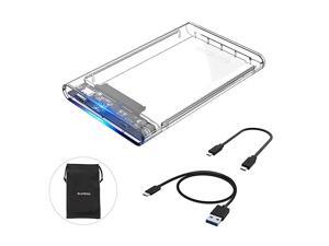 USB C SSD Enclosure 25inch External Hard Drive Case TypeC to SATA with 2 USB 31 Cables Superspeed 5Gbps Compatible with WDSeagate 7mm and 95mm HDD Support UASP Up to 2TB USB C SSD Enclosure 25inch External Hard Drive Case TypeC to SATA with 2 USB 31 Cables Superspeed 5Gbps Compatible with WDSeagate 7mm and 95mm HDD Support UASP Up to 2TB