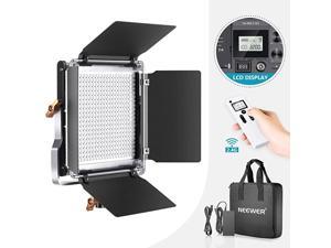 Advanced 24G 480 LED Video Light Dimmable BiColor LED Panel with LCD Screen and 24G Wireless Remote for Portrait Product Photography Studio Video Shooting with Metal U Bracket and Barndoor