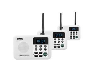 Intercoms Wireless for Home 1 Mile Range 22 Channel 100 Digital Code Display Screen, Wireless Intercom System for Home House Business Office, Room to Room Intercom Communication(3Stations White)