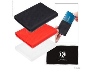 Sleeve Compatible with Samsung T5 T3 T1 SSD Set of 3 Silicone Scratch and Shock Proof Case Red Black and Transparent NonSlip Rubber Skin for Your External Drive Sleeve Compatible with Samsung T5 T3 T1 SSD Set of 3 Silicone Scratch and Shock Proof Case Red Black and Transparent NonSlip Rubber Skin for Your External Drive