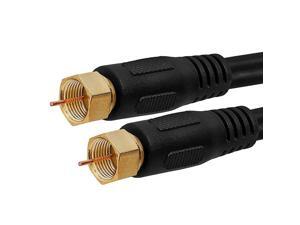 Digital Coaxial Cable FType Male RG6 Coax Digital Audio Video with F Connector Pin Satellite Cord 100 Feet Black Digital Coaxial Cable FType Male RG6 Coax Digital Audio Video with F Connector Pin Satellite Cord 100 Feet Black