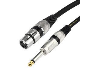 Female XLR to 14 635mm TS Mono Jack Unbalanced Microphone Cable Mic Cord for Dynamic Microphone 66 FT2 Meters