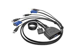 2Port USB VGA Cable KVM Switch with Cables USB Peripheral Sharing 2048 x 1536 B032VU2