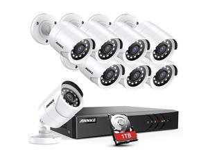 5MP Lite 8CH Security Surveillance Camera System H.265+ Wired DVR and (8) X 1080p HD Weatherproof CCTV Camera, 100 ft Night Vision, Easy Remote Access, 1 TB Hard Drive – E200