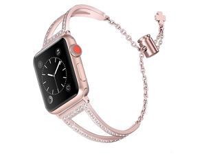 Bling Bands Compatible with Apple Watch Band 38mm 40mm iWatch Series 54321 Women Dressy Metal Jewelry Bracelet Bangle Wristband Stainless Steel Rose Gold Bling Bands Compatible with Apple Watch Band 38mm 40mm iWatch Series 54321 Women Dressy Metal Jewelry Bracelet Bangle Wristband Stainless Steel Rose Gold