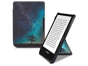 Ultra Slim Fit Premium PU Leather Cover with Stand kwmobile Origami Case for Kobo Aura ONE Taupe/White/Blue Grey 