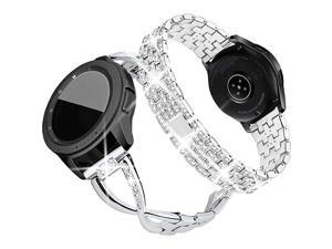 Compatible for Samsung Galaxy Watch 42mmGalaxy 3 41mmActive 2 Watch Band 40mm 44mm 2 Pack 20mm Women Jewelry Bling Metal Replacement Strap Silver Compatible for Samsung Galaxy Watch 42mmGalaxy 3 41mmActive 2 Watch Band 40mm 44mm 2 Pack 20mm Women Jewelry Bling Metal Replacement Strap Silver