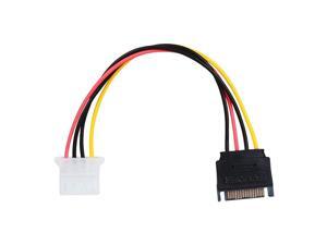 Power Cable Adapter 3 Pack 15 Pin Male to Molex LP4 Female Power Cable 8-inch Power Cable Adapter 3 Pack 15 Pin Male to Molex LP4 Female Power Cable 8-inch