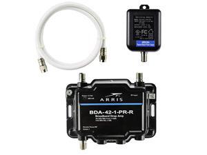 Arris 1Port BiDirectional Cable TV OTA Satellite HDTV Amplifier Splitter Signal Booster with Passive Return And Coax Cable Package Arris 1Port BiDirectional Cable TV OTA Satellite HDTV Amplifier Splitter Signal Booster with Passive Return And Coax Cable Package