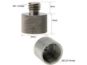 2 Pieces 3/8"-16 Male to 5/8"-27 Female Thread Adapter for Microphone Mounts and Stands 2 Pieces 3/8"-16 Male to 5/8"-27 Female Thread Adapter for Microphone Mounts and Stands