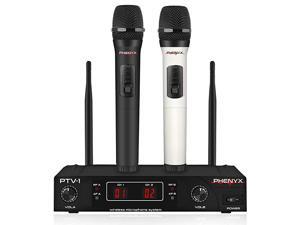 Wireless Microphone System VHF Cordless Mic Set with 2 Handheld Mics Color Coding Easy Setup Best for Home Use Church YouTube Karaoke Party Events PTV1A Wireless Microphone System VHF Cordless Mic Set with 2 Handheld Mics Color Coding Easy Setup Best for Home Use Church YouTube Karaoke Party Events PTV1A