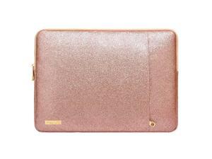 Laptop Sleeve Compatible with 13133 Inch MacBook AirMacBook Pro Retina2019 Suface Laptop 3Surface Book 2 PU Leather Vertical Style Padded Bag Waterproof Case Rose Gold