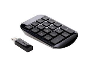 Wireless Numeric Keypad, with Nano USB Receiver, Full-size keys for Increased Accuracy, Battery Life Indicator, Supports Windows, macOS, and Chromebook, Black (AKP11US)