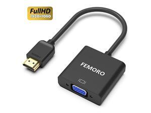 HDMI to VGA Adapter Converter 5-Pack (Male to Female) for Computer, Desktop, Laptop, PC, Monitor, Projector, HDTV, Chromebook, Raspberry Pi, Roku, Xbox and More - Black HDMI to VGA Adapter Converter 5-Pack (Male to Female) for Computer, Desktop, Laptop, PC, Monitor, Projector, HDTV, Chromebook, Raspberry Pi, Roku, Xbox and More - Black