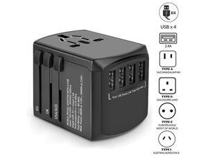 Travel Adapter International Power Adapter Universal Plug Adaptor with 4 USB Ports High Speed 45A Worldwide Wall Charger All in One AC Socket for USA UK AUS Europe Asia Cell Phone Laptop Travel Adapter International Power Adapter Universal Plug Adaptor with 4 USB Ports High Speed 45A Worldwide Wall Charger All in One AC Socket for USA UK AUS Europe Asia Cell Phone Laptop