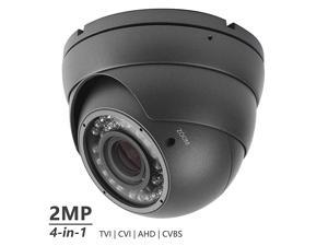 CCTV Camera HD 1080P 4in1 TVIAHDCVICVBS Security Dome Camera 28mm12mm Manual FocusZoom Varifocal Lens Weatherproof Metal Housing 36 IRLEDs Day Night Monitoring Black