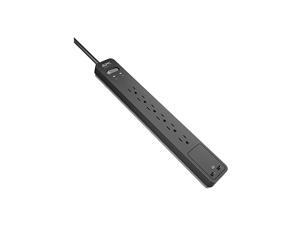 Power Strip Surge Protector with USB Charging Ports PE6U2 1080 Joules Flat Plug 6 Outlets Power Strip Surge Protector with USB Charging Ports PE6U2 1080 Joules Flat Plug 6 Outlets